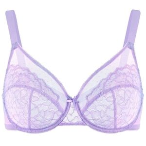 HSIA Enchante Unlined Lace Underwire Bra Lilac 36I NWT